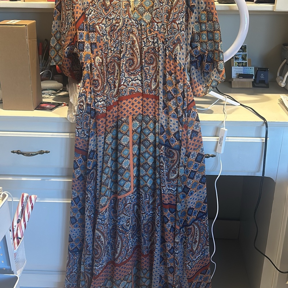 Paisley Print Maxi Dress